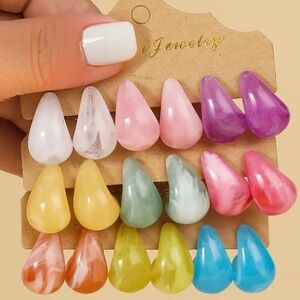 NIP “Jelly candy” Colorful Teardrop Earring PICK YOUR COLOR